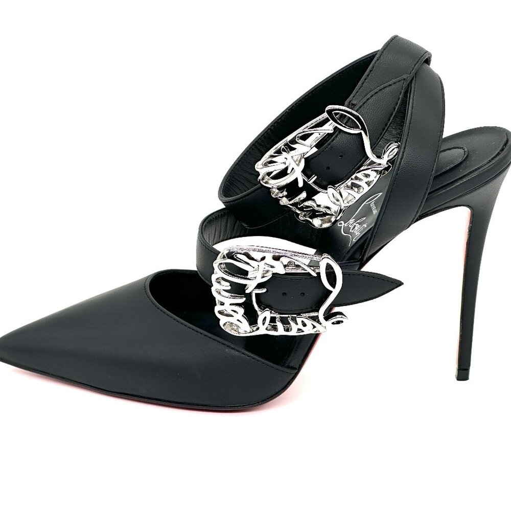 Christian Louboutin GIDDYLINA 100 Buckled Leather Sandals Heels Pumps - Picture 7 of 16